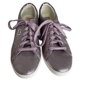 Keds For Kate Spade Glittery Lavender Sneakers Size 6 Lace-Up Sparkly Casual Sho